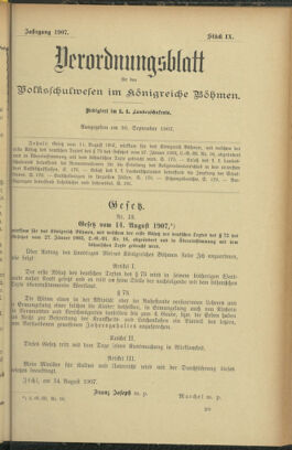 Verordnungsblatt für das Volksschulwesen im Königreiche Böhmen 19070930 Seite: 1