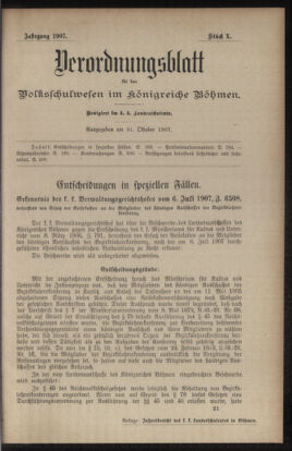 Verordnungsblatt für das Volksschulwesen im Königreiche Böhmen 19071031 Seite: 1