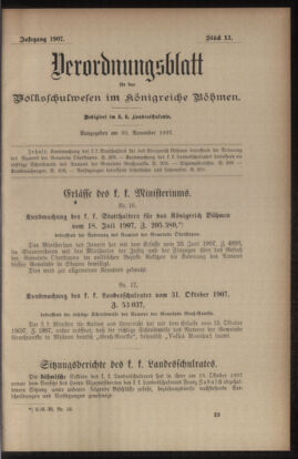 Verordnungsblatt für das Volksschulwesen im Königreiche Böhmen 19071130 Seite: 1