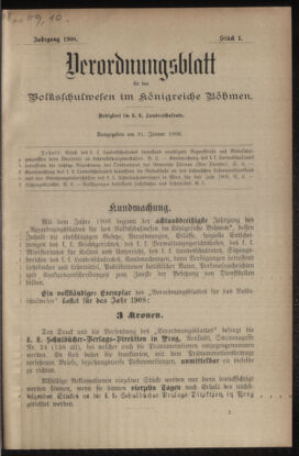 Verordnungsblatt für das Volksschulwesen im Königreiche Böhmen 19080131 Seite: 1