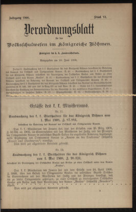 Verordnungsblatt für das Volksschulwesen im Königreiche Böhmen