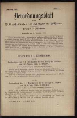 Verordnungsblatt für das Volksschulwesen im Königreiche Böhmen 19081130 Seite: 1