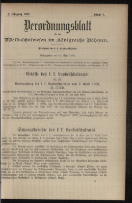 Verordnungsblatt für das Volksschulwesen im Königreiche Böhmen 19090531 Seite: 1