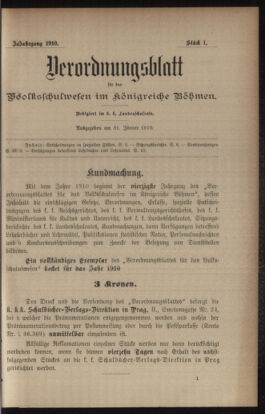 Verordnungsblatt für das Volksschulwesen im Königreiche Böhmen 19100131 Seite: 1