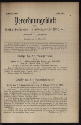 Verordnungsblatt für das Volksschulwesen im Königreiche Böhmen