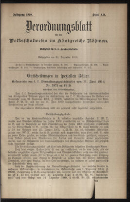 Verordnungsblatt für das Volksschulwesen im Königreiche Böhmen 19101231 Seite: 1