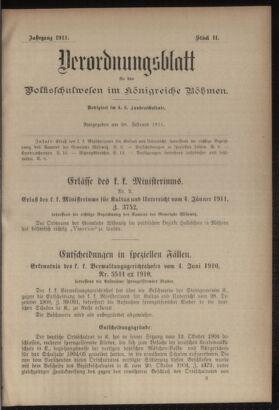 Verordnungsblatt für das Volksschulwesen im Königreiche Böhmen 19110228 Seite: 1