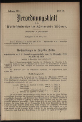 Verordnungsblatt für das Volksschulwesen im Königreiche Böhmen 19110331 Seite: 1