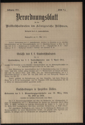 Verordnungsblatt für das Volksschulwesen im Königreiche Böhmen 19110531 Seite: 1