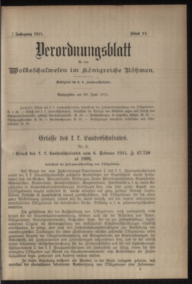 Verordnungsblatt für das Volksschulwesen im Königreiche Böhmen 19110630 Seite: 1