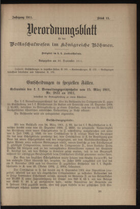 Verordnungsblatt für das Volksschulwesen im Königreiche Böhmen 19110930 Seite: 1