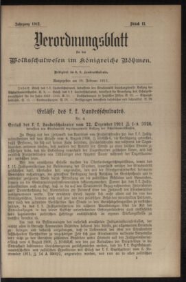 Verordnungsblatt für das Volksschulwesen im Königreiche Böhmen 19120229 Seite: 1