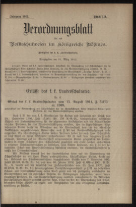 Verordnungsblatt für das Volksschulwesen im Königreiche Böhmen