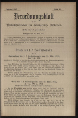 Verordnungsblatt für das Volksschulwesen im Königreiche Böhmen 19120430 Seite: 1