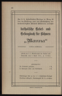 Verordnungsblatt für das Volksschulwesen im Königreiche Böhmen 19120831 Seite: 100