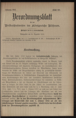 Verordnungsblatt für das Volksschulwesen im Königreiche Böhmen 19121231 Seite: 1