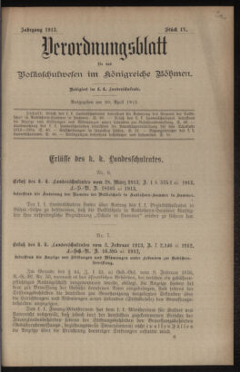 Verordnungsblatt für das Volksschulwesen im Königreiche Böhmen 19130430 Seite: 1