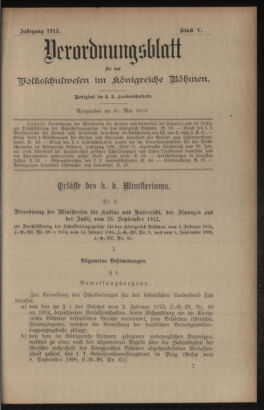 Verordnungsblatt für das Volksschulwesen im Königreiche Böhmen 19130531 Seite: 1