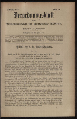 Verordnungsblatt für das Volksschulwesen im Königreiche Böhmen 19130630 Seite: 1