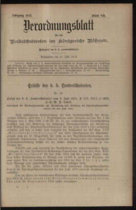 Verordnungsblatt für das Volksschulwesen im Königreiche Böhmen 19130731 Seite: 1