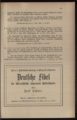 Verordnungsblatt für das Volksschulwesen im Königreiche Böhmen 19130831 Seite: 13