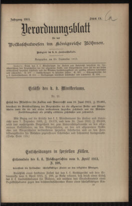 Verordnungsblatt für das Volksschulwesen im Königreiche Böhmen 19130930 Seite: 1