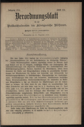 Verordnungsblatt für das Volksschulwesen im Königreiche Böhmen 19131231 Seite: 1