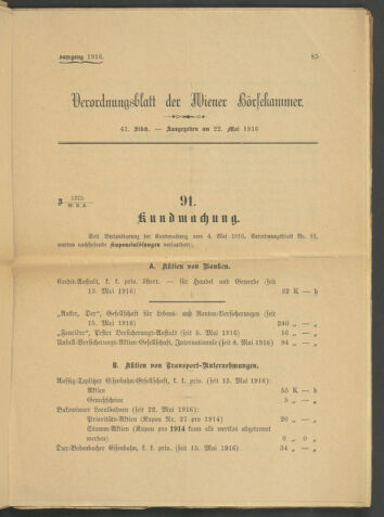 Verordnungsblatt der Wiener Börsekammer 19160522 Seite: 3