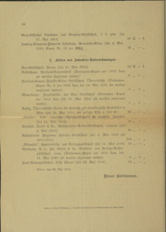 Verordnungsblatt der Wiener Börsekammer 19160522 Seite: 4