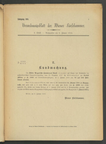 Verordnungsblatt der Wiener Börsekammer 19180103 Seite: 3