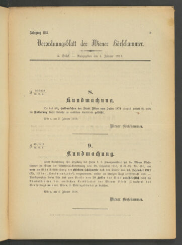 Verordnungsblatt der Wiener Börsekammer 19180104 Seite: 3