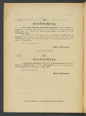 Verordnungsblatt der Wiener Börsekammer 19180104 Seite: 4