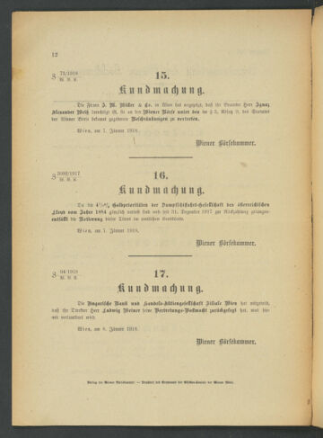 Verordnungsblatt der Wiener Börsekammer 19180110 Seite: 2