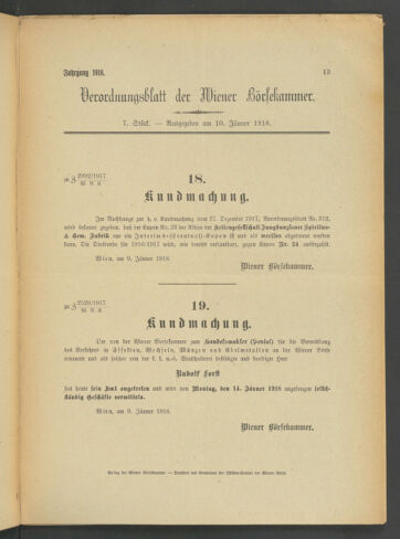 Verordnungsblatt der Wiener Börsekammer 19180110 Seite: 3