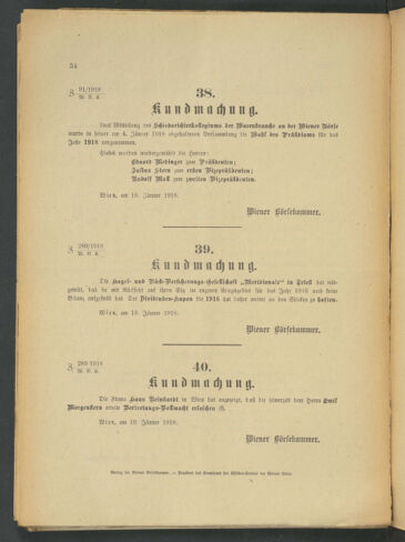 Verordnungsblatt der Wiener Börsekammer 19180121 Seite: 2