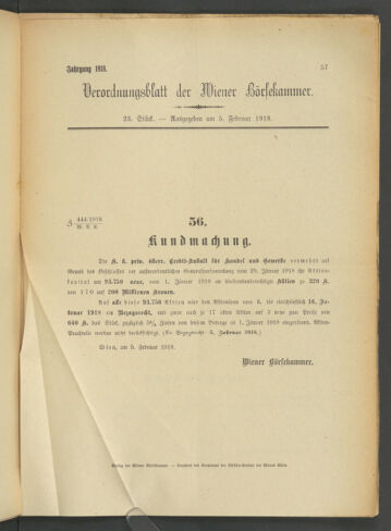 Verordnungsblatt der Wiener Börsekammer 19180205 Seite: 3