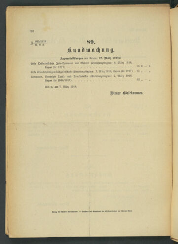 Verordnungsblatt der Wiener Börsekammer 19180308 Seite: 2