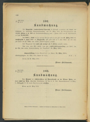 Verordnungsblatt der Wiener Börsekammer 19180326 Seite: 2