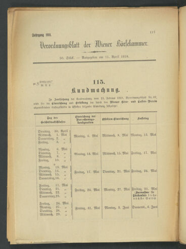 Verordnungsblatt der Wiener Börsekammer 19180411 Seite: 3