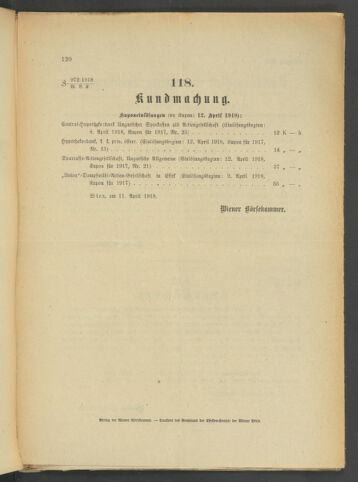 Verordnungsblatt der Wiener Börsekammer 19180415 Seite: 2