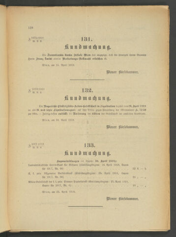 Verordnungsblatt der Wiener Börsekammer 19180430 Seite: 4