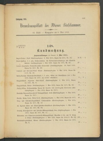 Verordnungsblatt der Wiener Börsekammer 19180506 Seite: 3