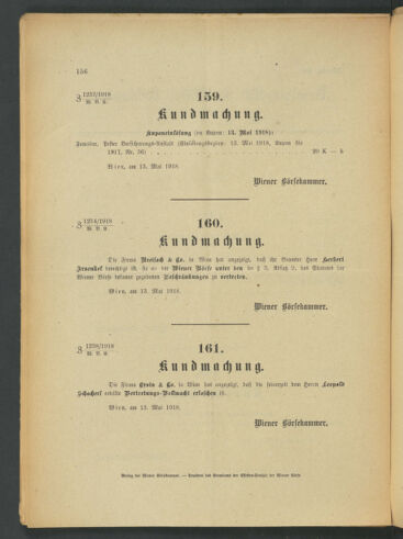 Verordnungsblatt der Wiener Börsekammer 19180513 Seite: 10