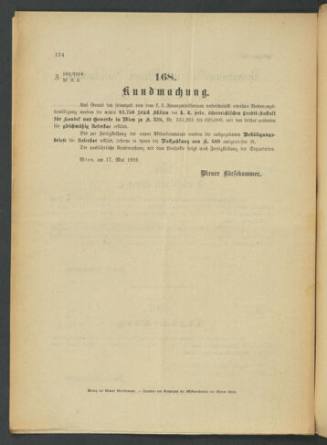 Verordnungsblatt der Wiener Börsekammer 19180516 Seite: 10