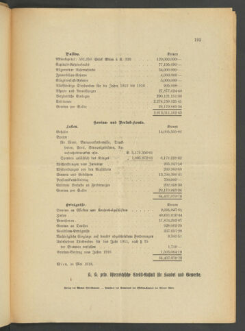 Verordnungsblatt der Wiener Börsekammer 19180521 Seite: 11