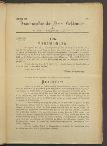 Verordnungsblatt der Wiener Börsekammer 19180605 Seite: 5