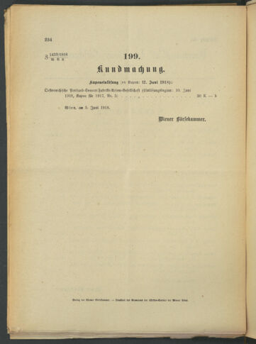 Verordnungsblatt der Wiener Börsekammer 19180606 Seite: 6