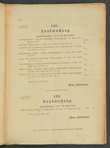 Verordnungsblatt der Wiener Börsekammer 19180607 Seite: 5