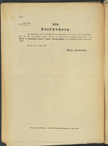 Verordnungsblatt der Wiener Börsekammer 19180612 Seite: 2