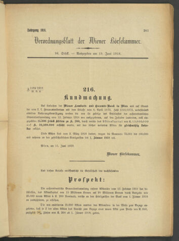 Verordnungsblatt der Wiener Börsekammer 19180619 Seite: 5